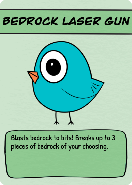 Bedrock Laser Gun bird action card